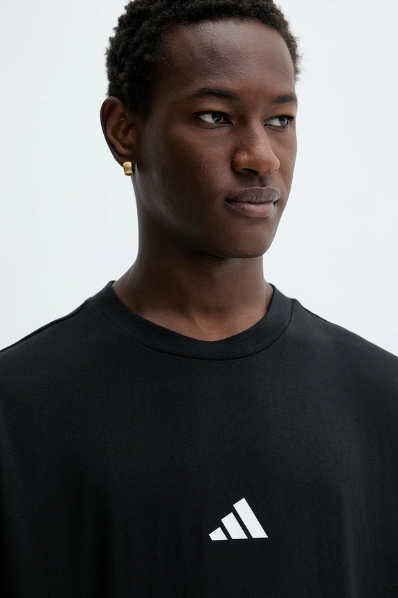 adidas t-shirt bawełniany Future Icons czarny JC5338
