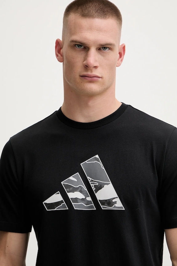 adidas t-shirt bawełniany czarny JM6381