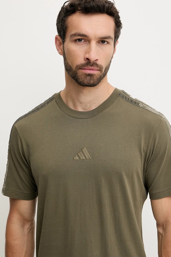 Βαμβακερό μπλουζάκι adidas AOP Colourblock T-Shirt πράσινο JM9201