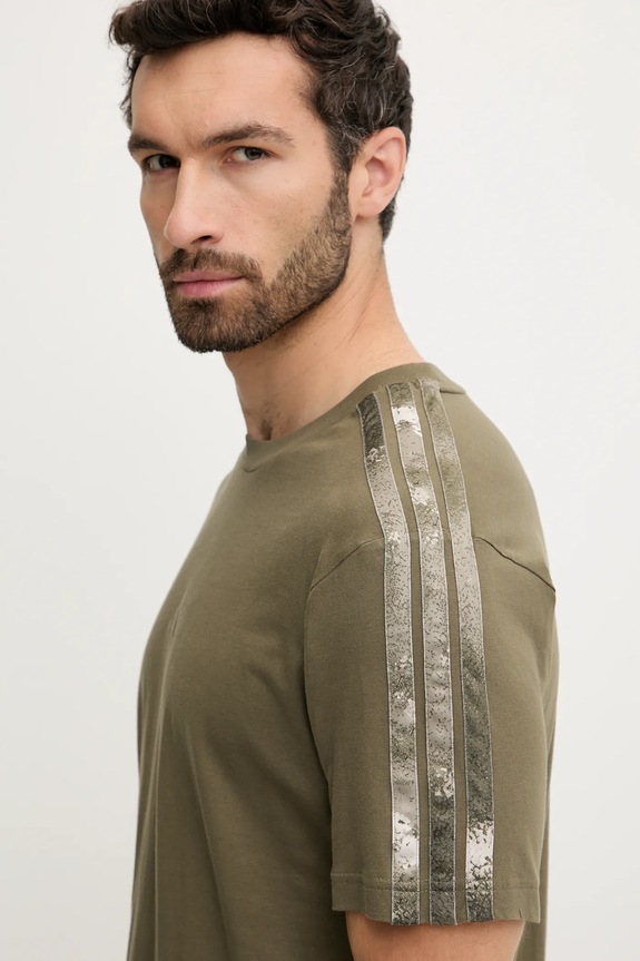 Βαμβακερό μπλουζάκι adidas AOP Colourblock T-Shirt JM9201 πράσινο