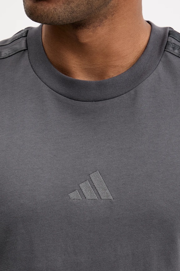 Bombažna kratka majica adidas AOP Colourblock T-Shirt JM9203 siva