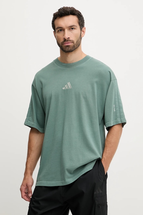 Βαμβακερό μπλουζάκι adidas All SZN απλικέ τιρκουάζ JN0610