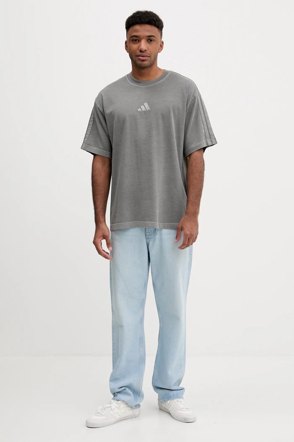 Bombažna kratka majica adidas All SZN JN0611 siva SS26