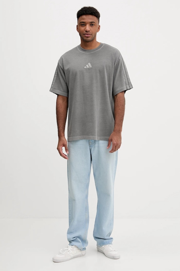 Bombažna kratka majica adidas All SZN JN0611 siva SS26