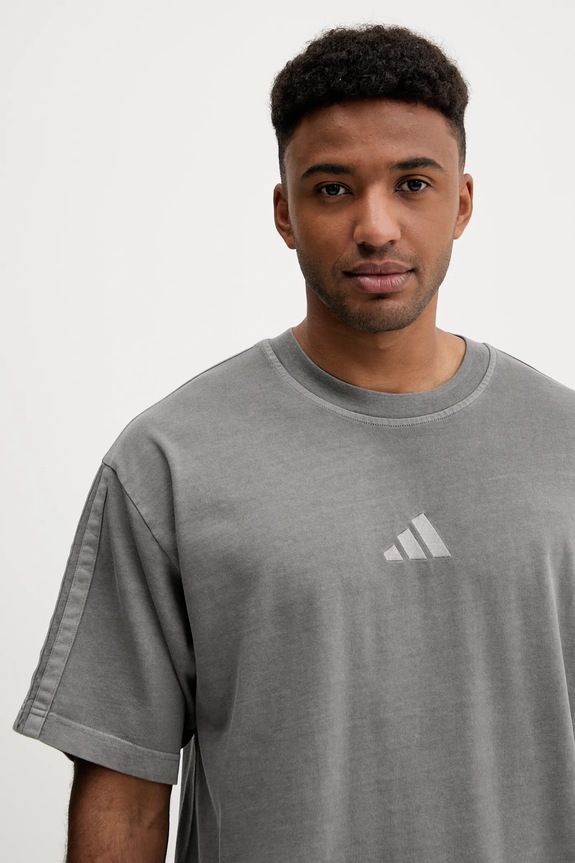 Bombažna kratka majica adidas All SZN siva JN0611