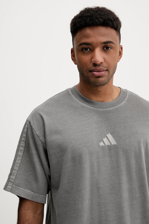 Bombažna kratka majica adidas All SZN siva JN0611
