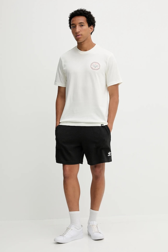 Памучна тениска adidas Country Club Scenic Graphic Tee JN2512 бежов AW25