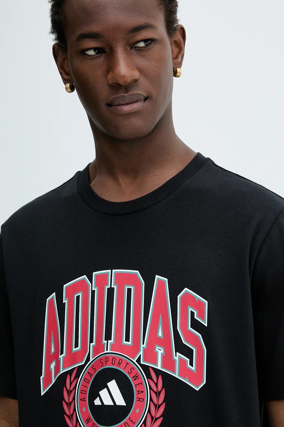 adidas t-shirt in cotone VSTY CREST nero JV8443