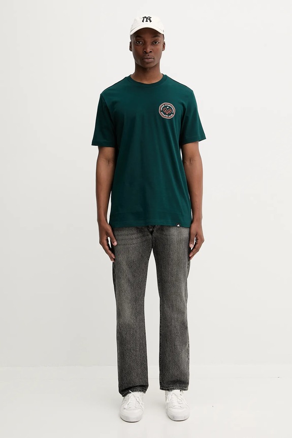 Хлопковая футболка adidas Club Scenic JV8447 зелёный AW25