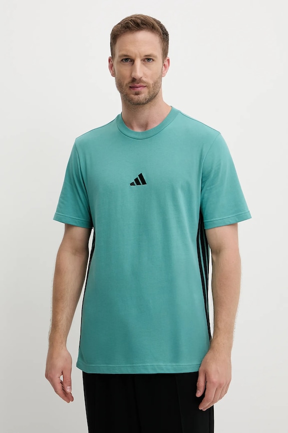 Βαμβακερό μπλουζάκι adidas Essentials βαμβάκι τιρκουάζ JX0732