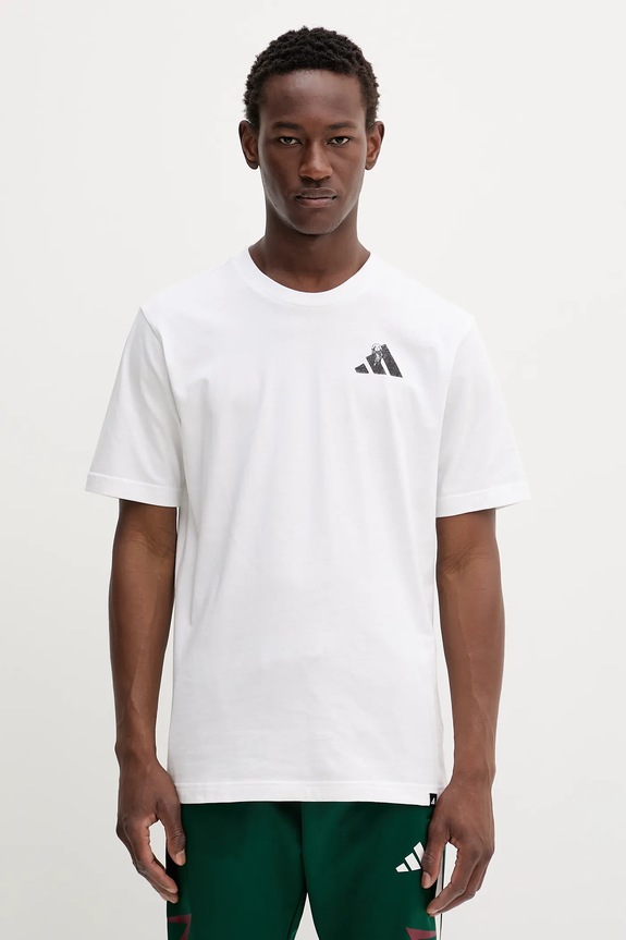 Odzież adidas t-shirt bawełniany JY1828 biały