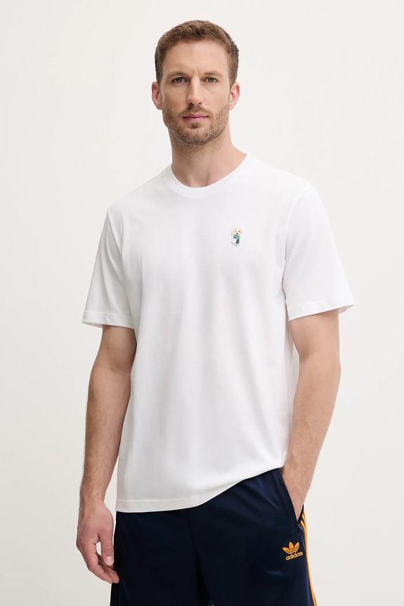 adidas t-shirt bawełniany bawełna biały JZ7440