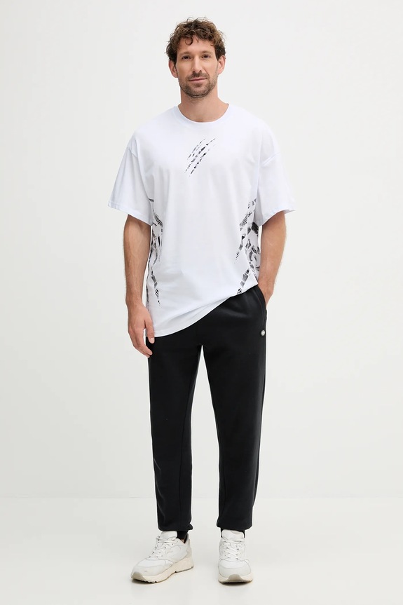 Bavlnené tričko PLEIN SPORT FAEC.MTK8358.STE001N biela AW25