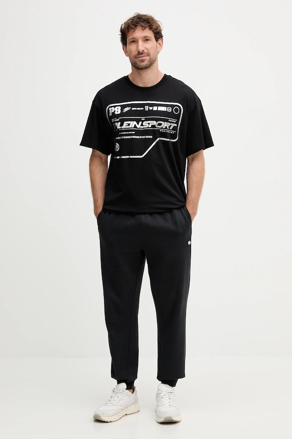 Bavlnené tričko PLEIN SPORT FAEC.MTK8373.STE001N čierna AW25
