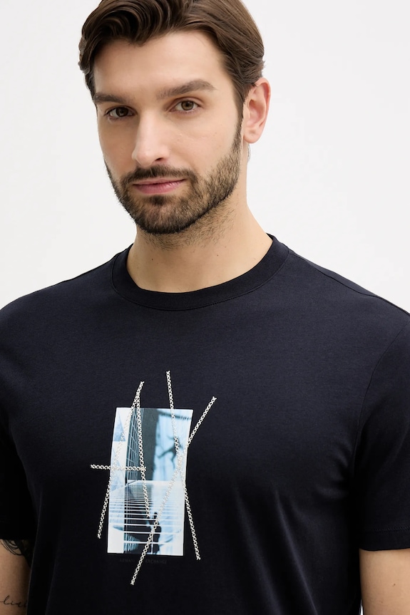 Бавовняна футболка Armani Exchange темно-синій XM001440.AF10358