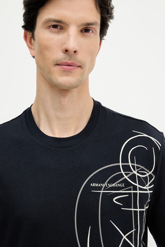 Armani Exchange t-shirt bawełniany granatowy XM001441.AF10362