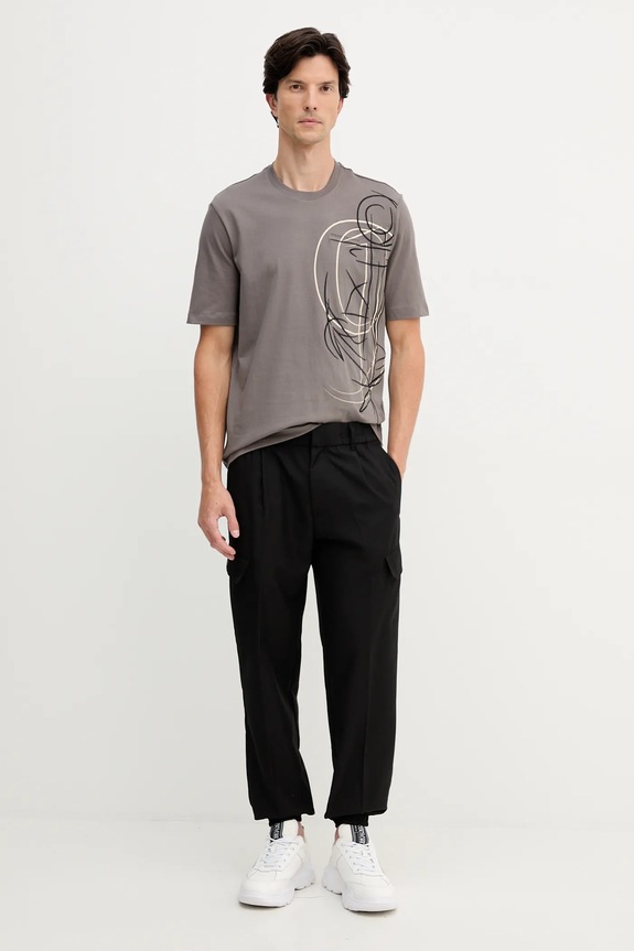 Armani Exchange t-shirt bawełniany XM001441.AF10362 brązowy AW25