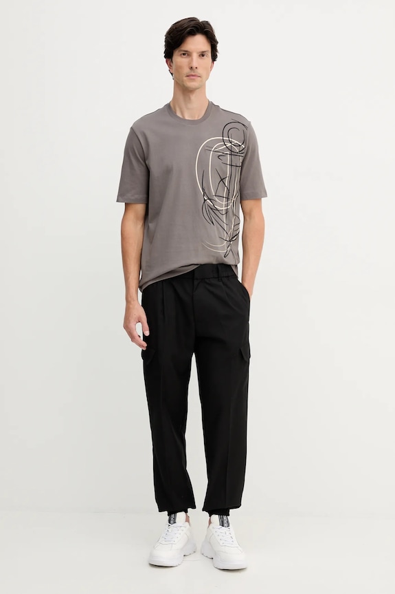 Armani Exchange t-shirt bawełniany XM001441.AF10362 brązowy AW25