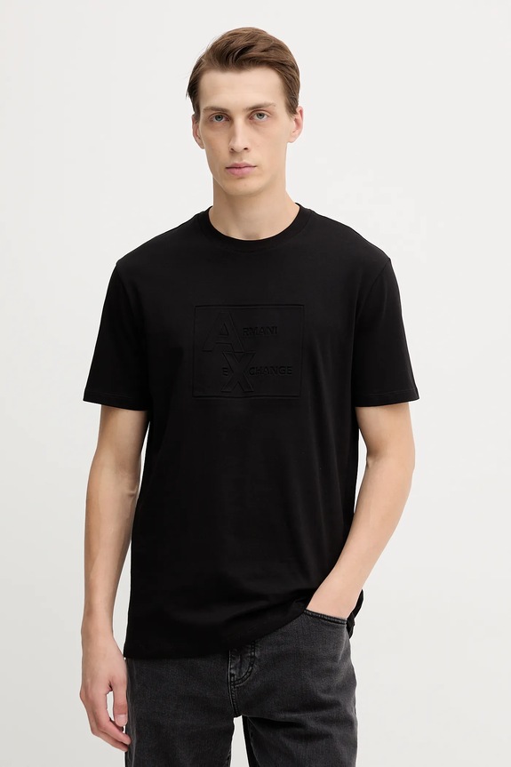 Bavlnené tričko Armani Exchange jednofarebný čierna XM001454.AF10361