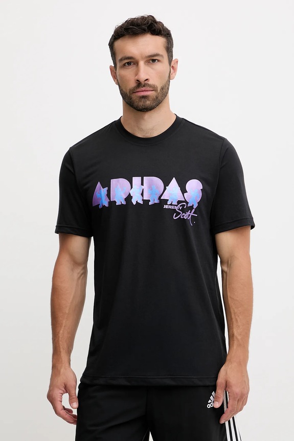 T-shirt προπόνησης adidas Performance PRIDE εμπριμέ μαύρο JL7620