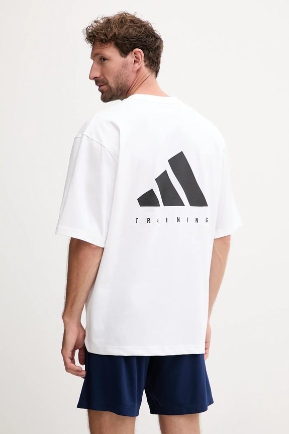 adidas Performance tricou de antrenament POWER print alb JV9683