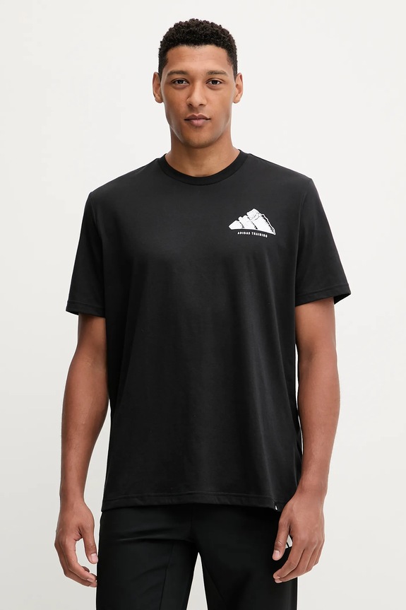adidas Performance t-shirt treningowy TIE-INS wzorzyste czarny JW3926