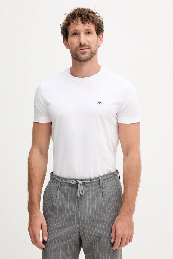 Хлопковая футболка Emporio Armani хлопок белый 8N1TQ6.1JRGZ