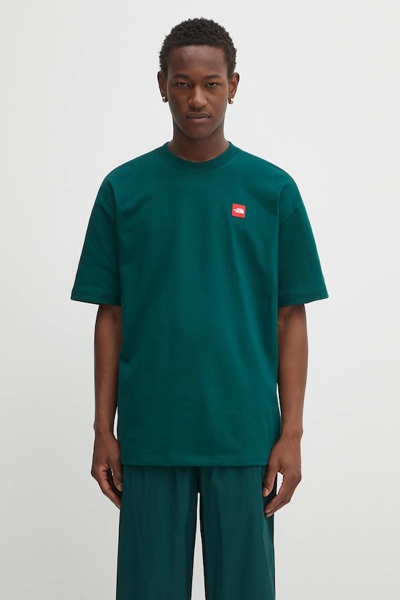Pamučna majica The North Face Redbox relaxed zelena NF0A8EG51KI1