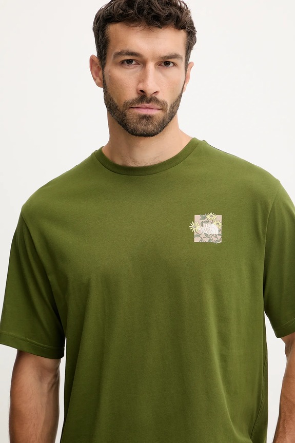 The North Face cotton t-shirt Connected Relaxed green NF0A8EGWBRI1