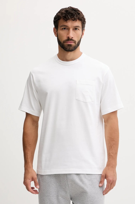 The North Face tricou din bumbac Dome Relaxed imprimeu alb NF0A8DYPFN41