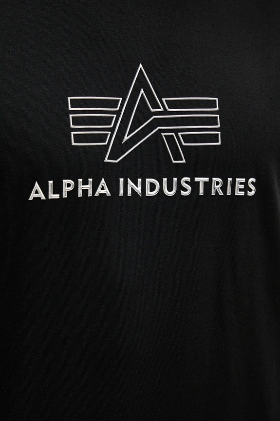 Alpha Industries t-shirt in cotone nero 148525.373
