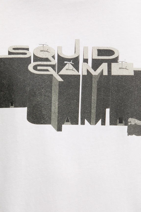 Puma t-shirt bawełniany PUMA x SQUID GAME 630706 beżowy