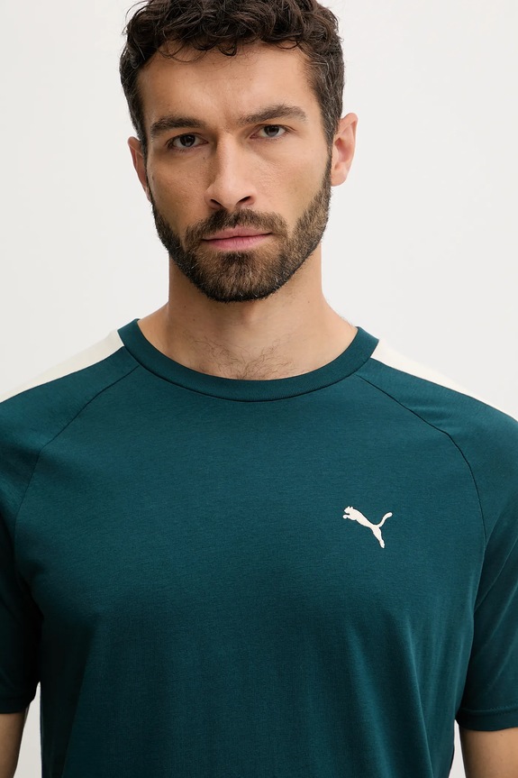 Bavlnené tričko Puma Tee zelená 629592