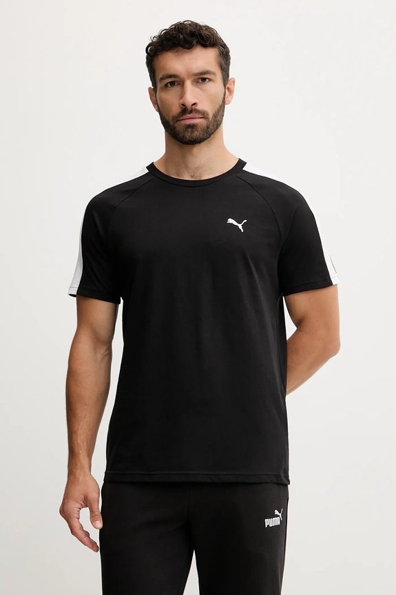 Bavlnené tričko Puma Tee nášivka čierna 629592