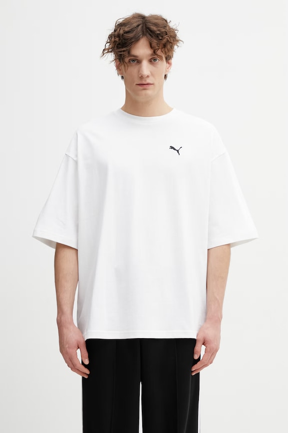 Puma t-shirt bawełniany gładkie biały 629645