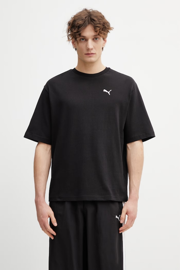 Puma t-shirt bawełniany gładkie czarny 629645