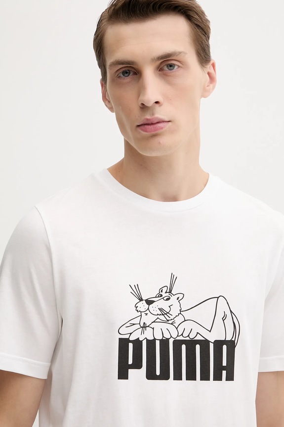 Puma t-shirt bawełniany biały 632087