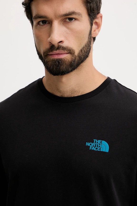 Bombažna kratka majica The North Face črna NF0A8E4EJK31