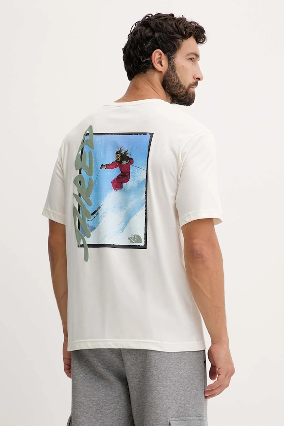 Ρούχα Βαμβακερό μπλουζάκι The North Face NF0A8E4EQLI1 μπεζ