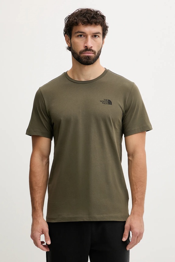 The North Face t-shirt bawełniany nadruk zielony NF0A8E3HFA41