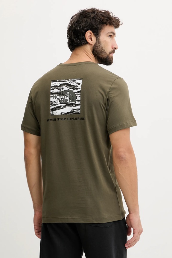 Odzież The North Face t-shirt bawełniany NF0A8E3HFA41 zielony