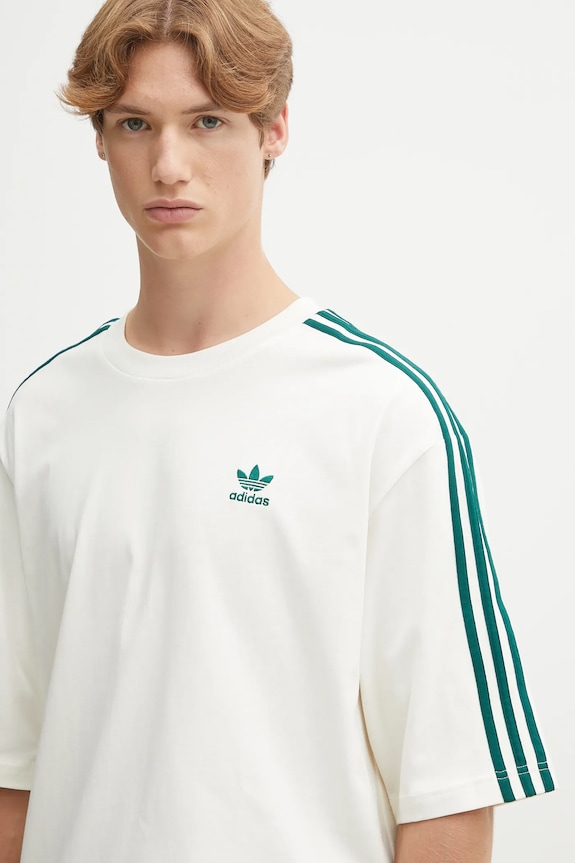 Хлопковая футболка adidas Originals Oversize Tee бежевый KA0478
