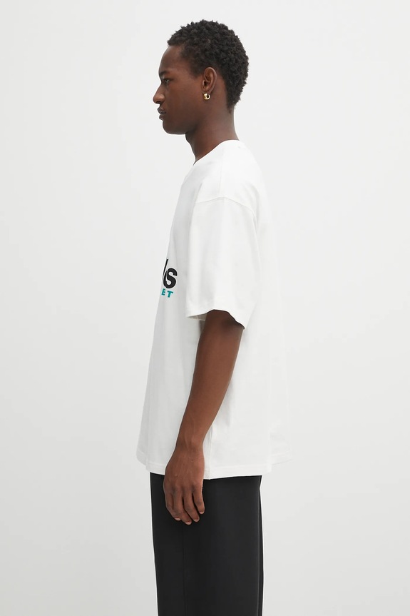 adidas Originals tricou din bumbac EQT Tee JW9129 alb AW25