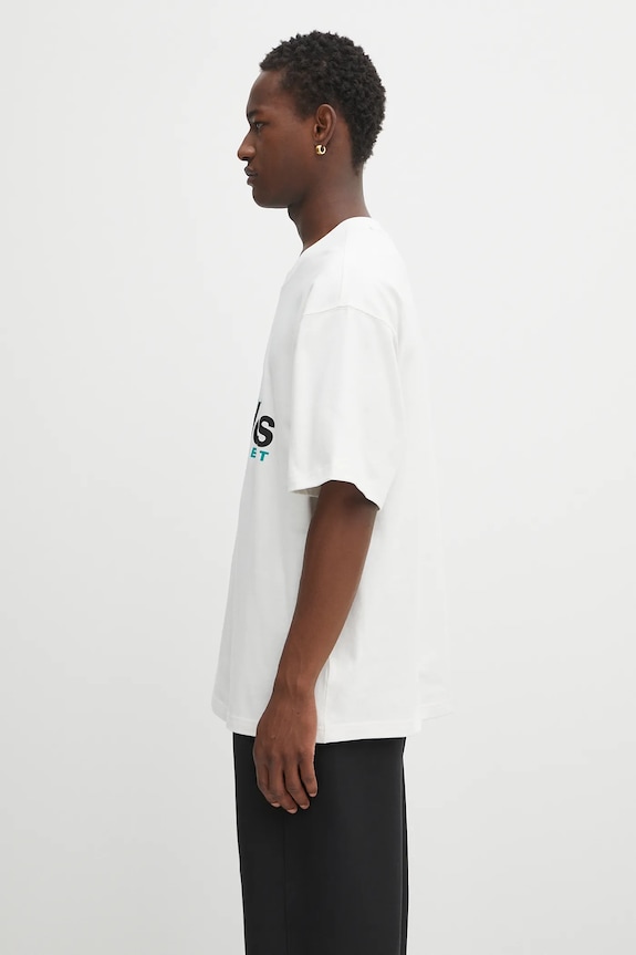 adidas Originals tricou din bumbac EQT Tee JW9129 alb AW25