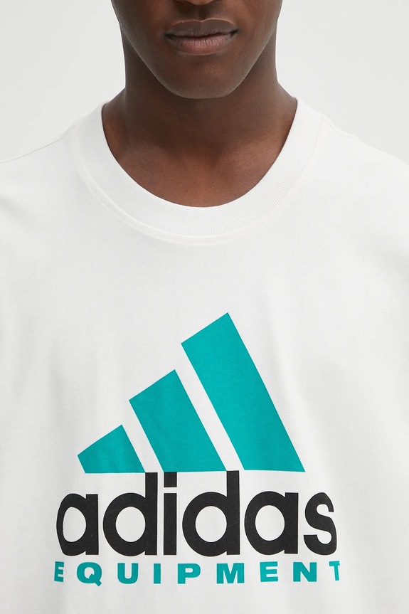 adidas Originals tricou din bumbac EQT Tee alb JW9129