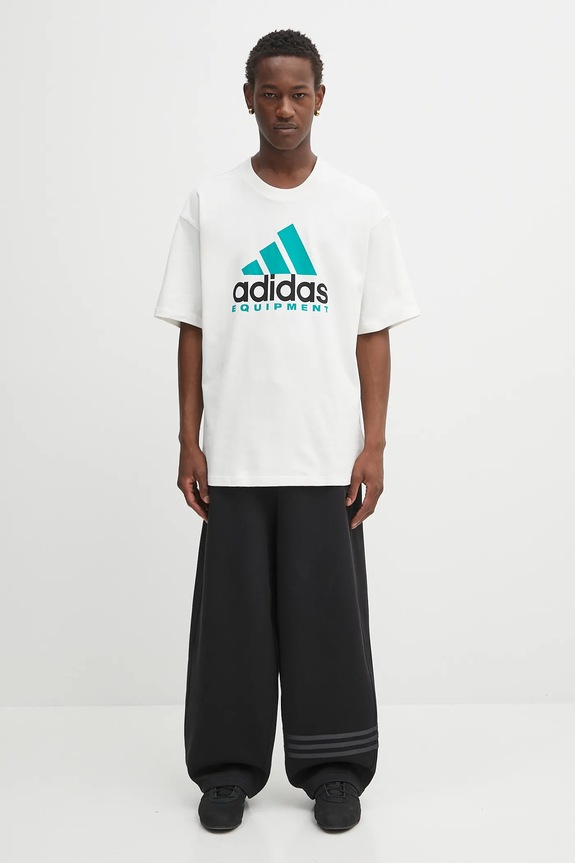 adidas Originals tricou din bumbac EQT Tee JW9129 alb
