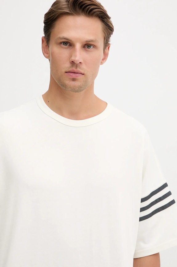 adidas Originals pamut póló Neu C Tee HZ3698 bézs