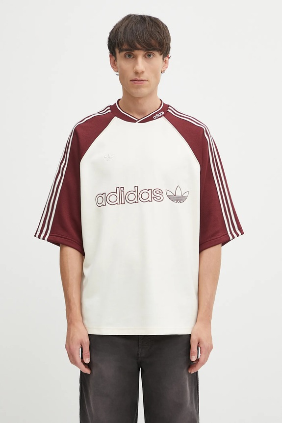 adidas Originals t-shirt Premium Jrsy all-over print beige JV7600
