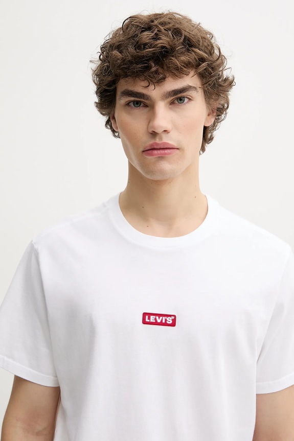 Βαμβακερό μπλουζάκι Levi's λευκό 79554.0039
