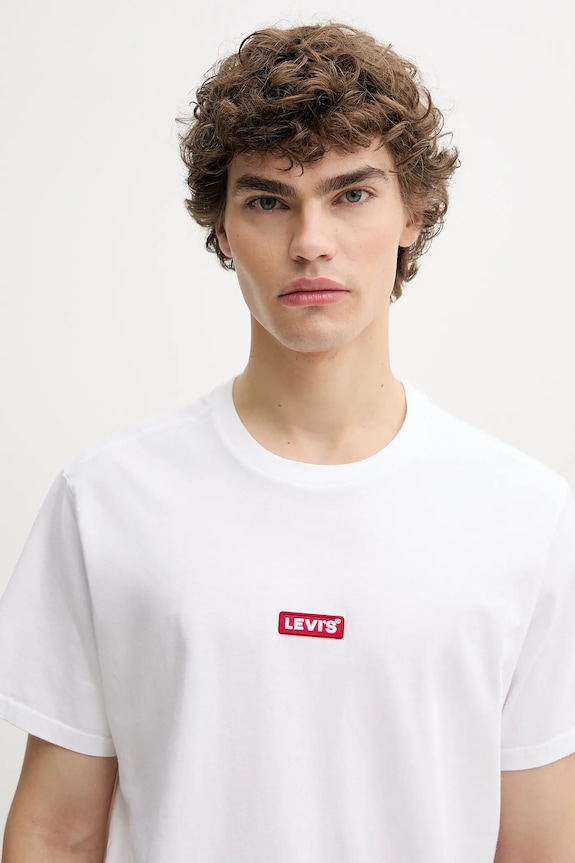 Βαμβακερό μπλουζάκι Levi's λευκό 79554.0039